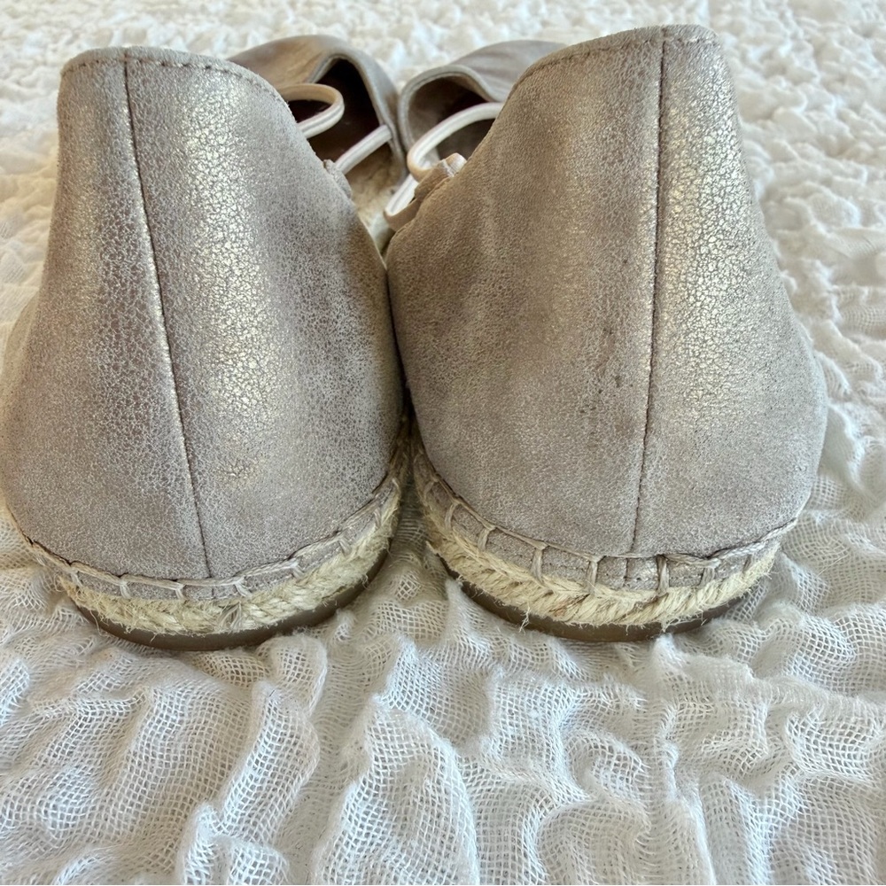 Eileen Fisher Lee Metallic Suede Espadrille Flat Size 10 - Picture 9 of 11